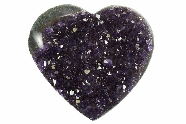 Dark Purple Amethyst Heart with Calcite - Uruguay #343690